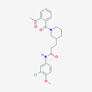 3-[1-(2-acetylbenzoyl)-3-piperidinyl]-N-(3-chloro-4-methoxyphenyl)propanamide