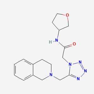 2-[5-(3,4-dihydro-1H-isoquinolin-2-ylmethyl)tetrazol-1-yl]-N-(oxolan-3-yl)acetamide