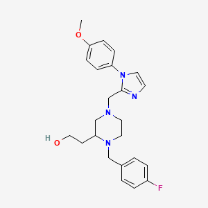 2-(1-(4-fluorobenzyl)-4-{[1-(4-methoxyphenyl)-1H-imidazol-2-yl]methyl}-2-piperazinyl)ethanol