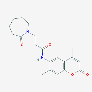 molecular formula C20H24N2O4 B3801243 N-(4,7-dimethyl-2-oxo-2H-chromen-6-yl)-3-(2-oxoazepan-1-yl)propanamide 