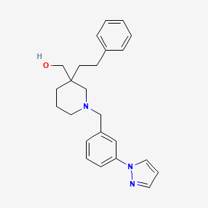 [3-(2-Phenylethyl)-1-[(3-pyrazol-1-ylphenyl)methyl]piperidin-3-yl]methanol