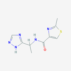 molecular formula C9H11N5OS B3801287 2-methyl-N-[1-(1H-1,2,4-triazol-5-yl)ethyl]-1,3-thiazole-4-carboxamide 