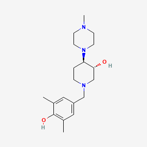 molecular formula C19H31N3O2 B3801293 (3R*,4R*)-1-(4-hydroxy-3,5-dimethylbenzyl)-4-(4-methyl-1-piperazinyl)-3-piperidinol 