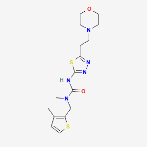 molecular formula C16H23N5O2S2 B3801300 N-methyl-N-[(3-methyl-2-thienyl)methyl]-N'-[5-(2-morpholin-4-ylethyl)-1,3,4-thiadiazol-2-yl]urea 