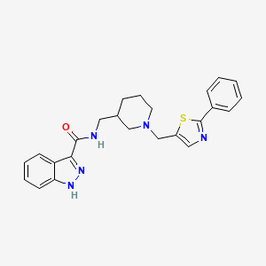 N-[[1-[(2-phenyl-1,3-thiazol-5-yl)methyl]piperidin-3-yl]methyl]-1H-indazole-3-carboxamide