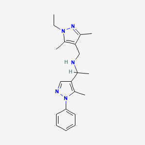 N-[(1-ethyl-3,5-dimethyl-1H-pyrazol-4-yl)methyl]-1-(5-methyl-1-phenyl-1H-pyrazol-4-yl)ethanamine