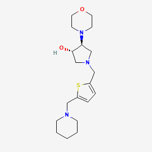 molecular formula C19H31N3O2S B3801322 (3S,4S)-4-morpholin-4-yl-1-[[5-(piperidin-1-ylmethyl)thiophen-2-yl]methyl]pyrrolidin-3-ol 