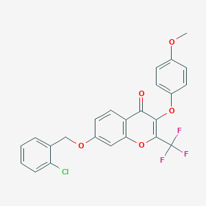 7-[(2-chlorobenzyl)oxy]-3-(4-methoxyphenoxy)-2-(trifluoromethyl)-4H-chromen-4-one