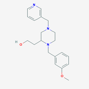 molecular formula C20H27N3O2 B3801331 2-[1-(3-methoxybenzyl)-4-(3-pyridinylmethyl)-2-piperazinyl]ethanol 