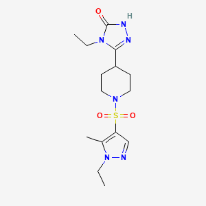 molecular formula C15H24N6O3S B3801334 4-ethyl-5-{1-[(1-ethyl-5-methyl-1H-pyrazol-4-yl)sulfonyl]piperidin-4-yl}-2,4-dihydro-3H-1,2,4-triazol-3-one 