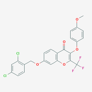 7-[(2,4-dichlorobenzyl)oxy]-3-(4-methoxyphenoxy)-2-(trifluoromethyl)-4H-chromen-4-one