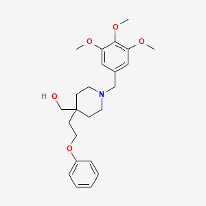 molecular formula C24H33NO5 B3801358 [4-(2-phenoxyethyl)-1-(3,4,5-trimethoxybenzyl)-4-piperidinyl]methanol 