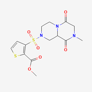 molecular formula C14H17N3O6S2 B3801367 methyl 3-[(8-methyl-6,9-dioxooctahydro-2H-pyrazino[1,2-a]pyrazin-2-yl)sulfonyl]thiophene-2-carboxylate 