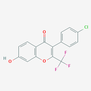 molecular formula C16H8ClF3O3 B380139 3-(4-Chlorophenyl)-7-hydroxy-2-(trifluoromethyl)chromen-4-one CAS No. 302953-04-4