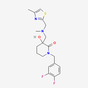 molecular formula C19H23F2N3O2S B3801391 1-(3,4-difluorobenzyl)-3-hydroxy-3-({methyl[(4-methyl-1,3-thiazol-2-yl)methyl]amino}methyl)-2-piperidinone 