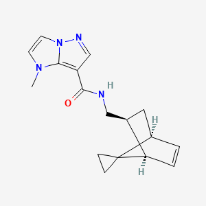 molecular formula C17H20N4O B3801396 1-methyl-N-[(1R*,2S*,4S*)-spiro[bicyclo[2.2.1]heptane-7,1'-cyclopropane]-5-en-2-ylmethyl]-1H-imidazo[1,2-b]pyrazole-7-carboxamide 