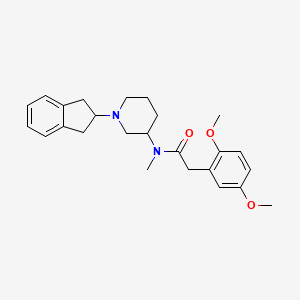 molecular formula C25H32N2O3 B3801413 N-[1-(2,3-dihydro-1H-inden-2-yl)-3-piperidinyl]-2-(2,5-dimethoxyphenyl)-N-methylacetamide 