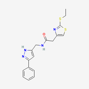 2-[2-(ethylthio)-1,3-thiazol-4-yl]-N-[(5-phenyl-1H-pyrazol-3-yl)methyl]acetamide