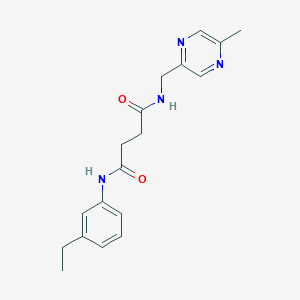 molecular formula C18H22N4O2 B3801425 N-(3-ethylphenyl)-N'-[(5-methylpyrazin-2-yl)methyl]succinamide 