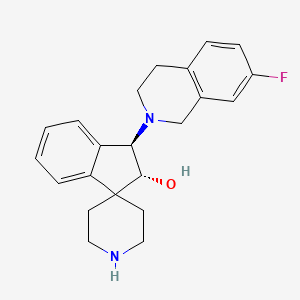 molecular formula C22H25FN2O B3801462 (2R*,3R*)-3-(7-fluoro-3,4-dihydro-2(1H)-isoquinolinyl)-2,3-dihydrospiro[indene-1,4'-piperidin]-2-ol 