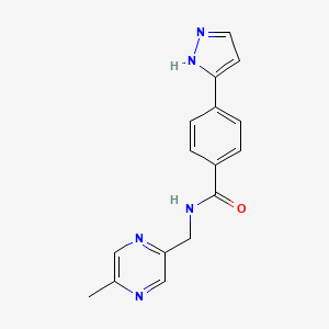 N-[(5-methyl-2-pyrazinyl)methyl]-4-(1H-pyrazol-5-yl)benzamide