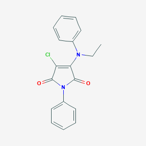 molecular formula C18H15ClN2O2 B380147 3-chloro-4-(ethylanilino)-1-phenyl-1H-pyrrole-2,5-dione 