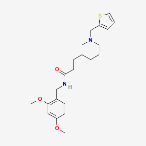 molecular formula C22H30N2O3S B3801504 N-(2,4-dimethoxybenzyl)-3-[1-(2-thienylmethyl)-3-piperidinyl]propanamide 