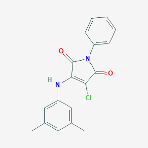 molecular formula C18H15ClN2O2 B380153 3-Chloro-4-(3,5-dimethylanilino)-1-phenylpyrrole-2,5-dione CAS No. 303034-07-3