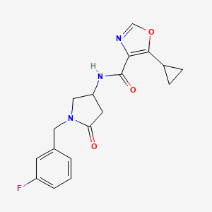 5-cyclopropyl-N-[1-(3-fluorobenzyl)-5-oxo-3-pyrrolidinyl]-1,3-oxazole-4-carboxamide