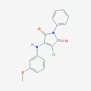 molecular formula C17H13ClN2O3 B380155 3-Chloro-4-(3-methoxyanilino)-1-phenylpyrrole-2,5-dione CAS No. 303034-08-4