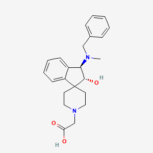 {rel-(2R,3R)-3-[benzyl(methyl)amino]-2-hydroxy-2,3-dihydro-1'H-spiro[indene-1,4'-piperidin]-1'-yl}acetic acid bis(trifluoroacetate) (salt)