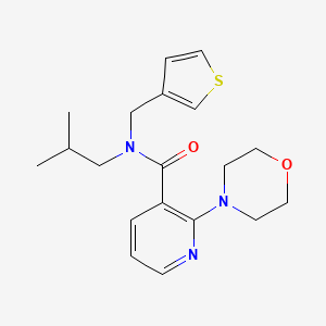 molecular formula C19H25N3O2S B3801551 N-isobutyl-2-morpholin-4-yl-N-(3-thienylmethyl)nicotinamide 