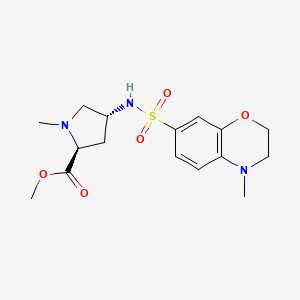 methyl (2S,4R)-1-methyl-4-{[(4-methyl-3,4-dihydro-2H-1,4-benzoxazin-7-yl)sulfonyl]amino}pyrrolidine-2-carboxylate