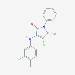 molecular formula C18H15ClN2O2 B380156 3-chloro-4-(3,4-dimethylanilino)-1-phenyl-1H-pyrrole-2,5-dione CAS No. 303034-06-2