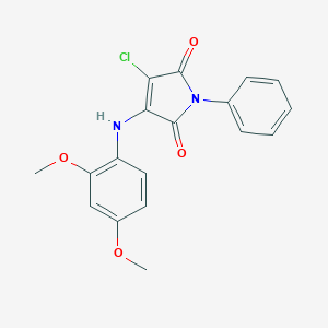 molecular formula C18H15ClN2O4 B380159 3-chloro-4-(2,4-dimethoxyanilino)-1-phenyl-1H-pyrrole-2,5-dione CAS No. 303034-10-8