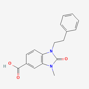 molecular formula C17H16N2O3 B3801596 3-methyl-2-oxo-1-(2-phenylethyl)-2,3-dihydro-1H-benzimidazole-5-carboxylic acid 