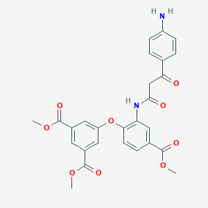molecular formula C27H24N2O9 B038016 Dimethyl 5-(2-(3-(4-aminophenyl)-3-oxopropanamido)-4-(methoxycarbonyl)phenoxy)isophthalate CAS No. 116919-25-6