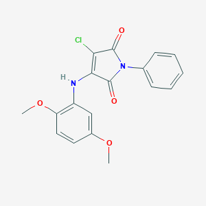 molecular formula C18H15ClN2O4 B380160 3-chloro-4-(2,5-dimethoxyanilino)-1-phenyl-1H-pyrrole-2,5-dione 