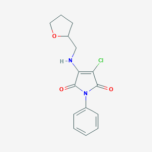 molecular formula C15H15ClN2O3 B380161 3-chloro-1-phenyl-4-[(tetrahydro-2-furanylmethyl)amino]-1H-pyrrole-2,5-dione CAS No. 303034-17-5