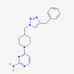 molecular formula C19H23N7 B3801621 4-{4-[(4-benzyl-1H-1,2,3-triazol-1-yl)methyl]-1-piperidinyl}-2-pyrimidinamine trifluoroacetate 