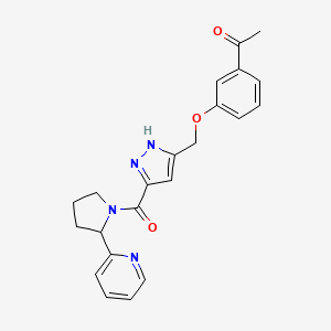 1-{3-[(3-{[2-(2-pyridinyl)-1-pyrrolidinyl]carbonyl}-1H-pyrazol-5-yl)methoxy]phenyl}ethanone