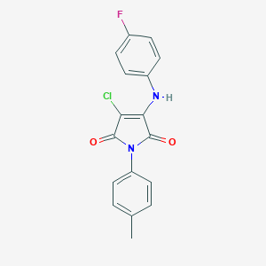 molecular formula C17H12ClFN2O2 B380164 3-chloro-4-(4-fluoroanilino)-1-(4-methylphenyl)-1H-pyrrole-2,5-dione 