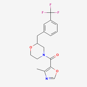 molecular formula C17H17F3N2O3 B3801661 4-[(4-methyl-1,3-oxazol-5-yl)carbonyl]-2-[3-(trifluoromethyl)benzyl]morpholine 