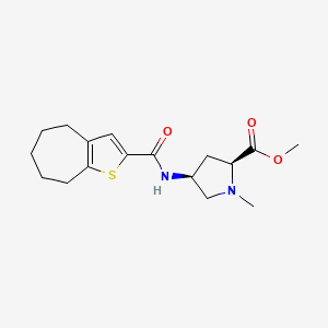 methyl (2S,4S)-1-methyl-4-[(5,6,7,8-tetrahydro-4H-cyclohepta[b]thien-2-ylcarbonyl)amino]pyrrolidine-2-carboxylate