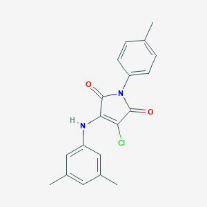 molecular formula C19H17ClN2O2 B380167 3-chloro-4-(3,5-dimethylanilino)-1-(4-methylphenyl)-1H-pyrrole-2,5-dione CAS No. 303034-23-3