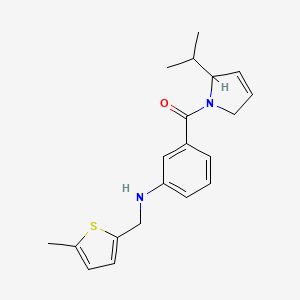 molecular formula C20H24N2OS B3801672 3-[(2-isopropyl-2,5-dihydro-1H-pyrrol-1-yl)carbonyl]-N-[(5-methyl-2-thienyl)methyl]aniline 