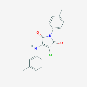 molecular formula C19H17ClN2O2 B380169 3-chloro-4-(3,4-dimethylanilino)-1-(4-methylphenyl)-1H-pyrrole-2,5-dione CAS No. 303034-22-2