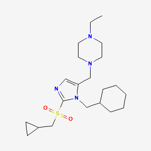 1-({1-(cyclohexylmethyl)-2-[(cyclopropylmethyl)sulfonyl]-1H-imidazol-5-yl}methyl)-4-ethylpiperazine