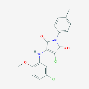 molecular formula C18H14Cl2N2O3 B380172 3-chloro-4-(5-chloro-2-methoxyanilino)-1-(4-methylphenyl)-1H-pyrrole-2,5-dione CAS No. 303034-31-3