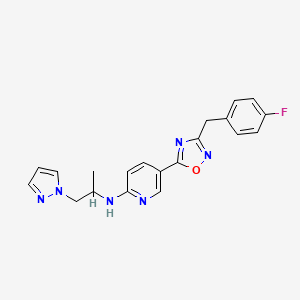 5-[3-(4-fluorobenzyl)-1,2,4-oxadiazol-5-yl]-N-[1-methyl-2-(1H-pyrazol-1-yl)ethyl]-2-pyridinamine